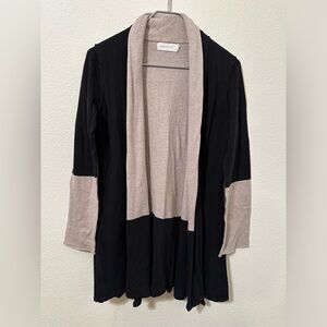 *EUC* LAURIE B. Double Layer Open Front Cardigan Sweater Cotton Blend